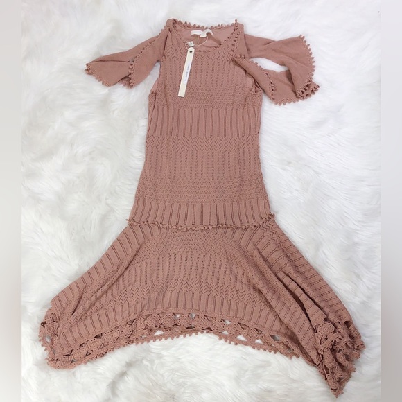 NWT Jonathan Simkhai Crochet Handkerchief Hem Dress Size M - Picture 6 of 7